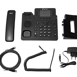 ФЛАТ-ПРО FLAT-PHONE B6P, ip-телефон (6 SIP-аккаунтов, 2 порта 10/100/1000BASE-T (RJ-45), ЖК-дисплей, PoE, адаптер питания 220В)